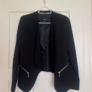 Trouve Black Blazer with Zipper Details